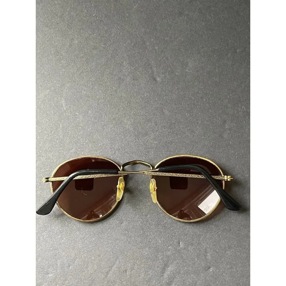 Stratus Aviator Sunglasses Gold Tone Metal Frame Reddish Brown Lenses Sunnies